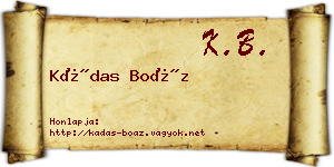 Kádas Boáz névjegykártya